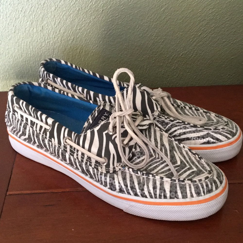 Black and White Sperrys